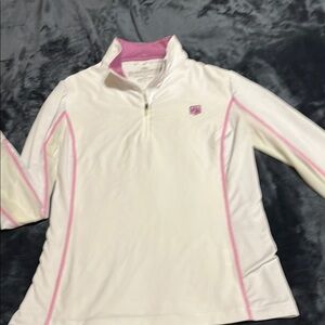 Romfh White and Pink Quarter-Zip